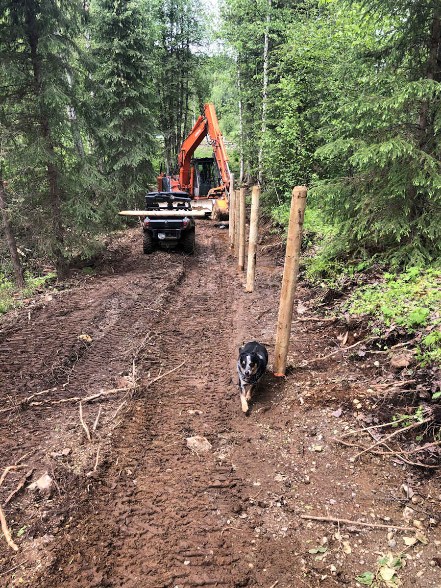 Fencing pasture — Baxter Bison Ranch